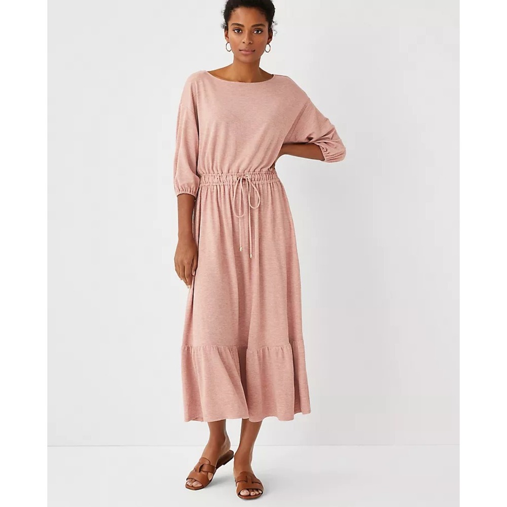 Ann Taylor Dolman Drawstring Midi Dress Size XS Cute Lounge